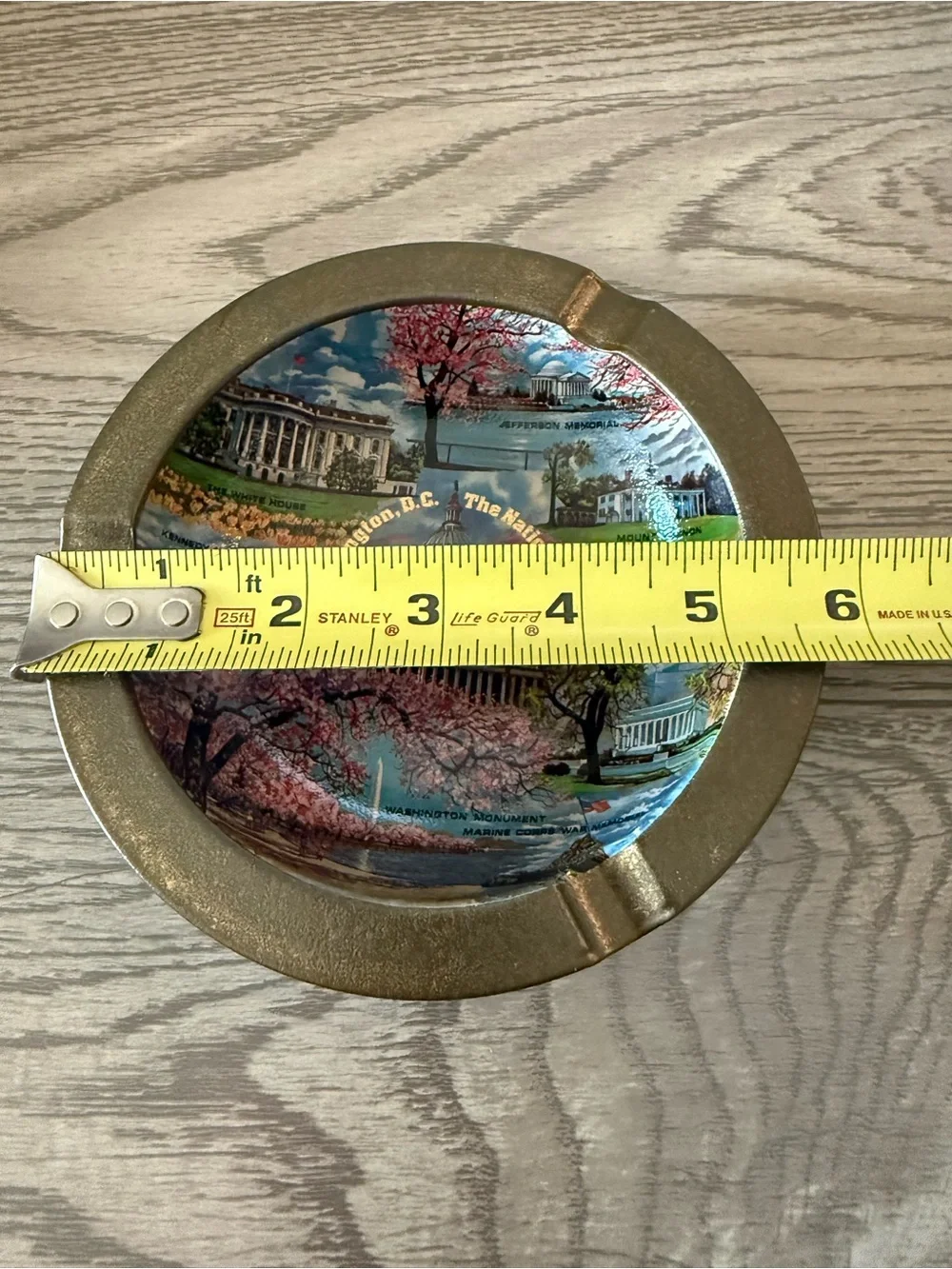 Vintage Washington D.C. Souvenir Decorative Ashtray with Gold Rim - Multicolor
